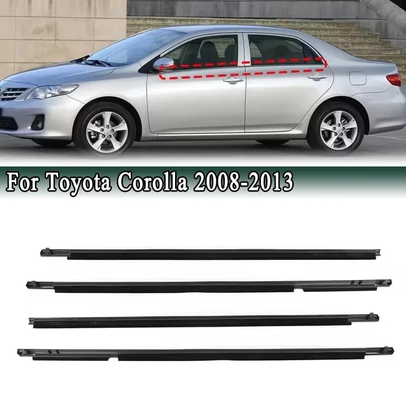 Per Toyota Corolla 2008-2013 guarnizioni per finestre porta anteriore posteriore guarnizione esterna in gomma strisce di tenuta cintura 7573012300 7571002210