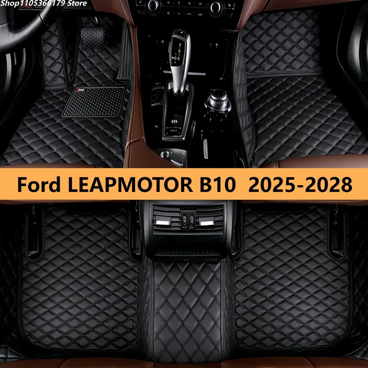 Tappetini Auto in Pelle per Ford LEAPMOTOR B10 2025 2026 2027 2028, Set Completo Anteriore e Posteriore, Tappeti e Protezioni per Piedi