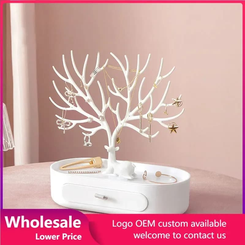 Jewelry Display Rack Necklace Earrings Ring Storage Shelf Stand Tray Tree Organizer Box Drawer Home Decoration Accessories