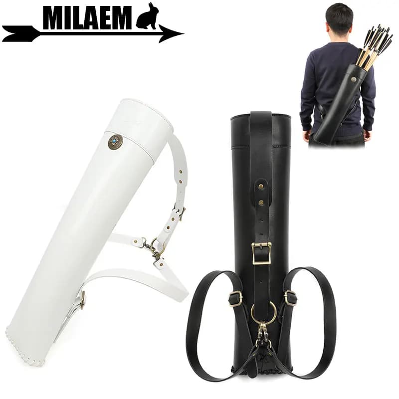 Borsa a tracolla in pelle per faretra per tiro con l'arco, tracolla regolabile per tiro al bersaglio, pratica, accessori per la caccia all'aperto