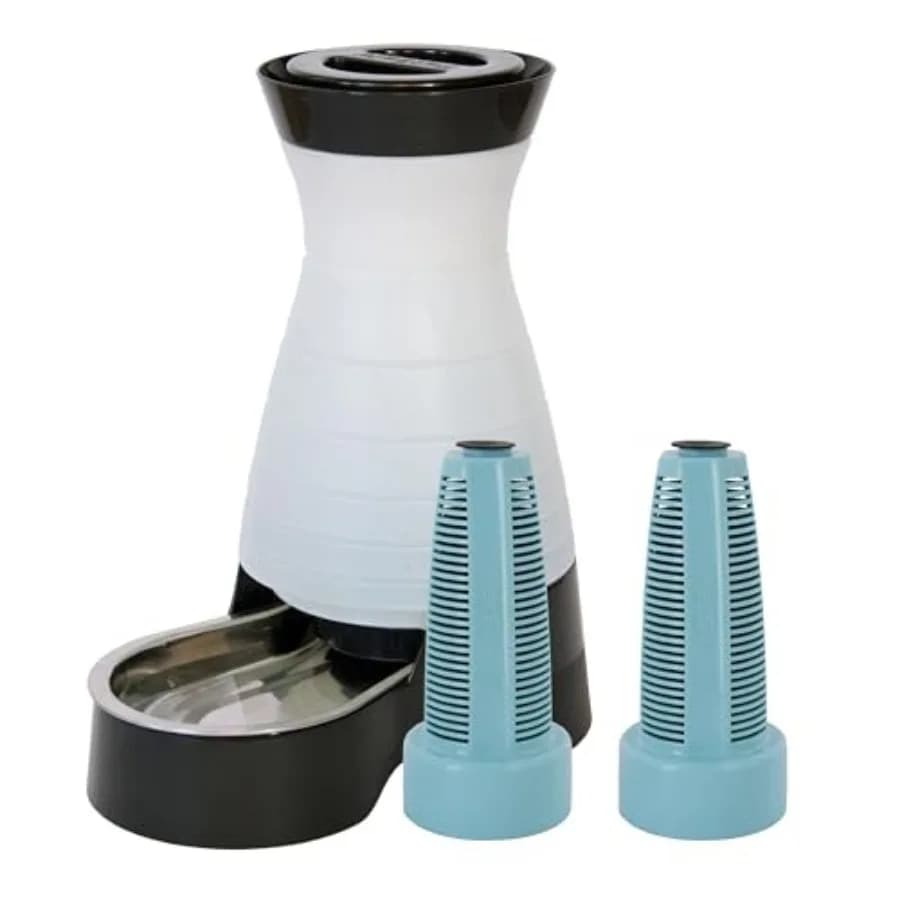 Stazioni per Cibo e Acqua per Animali Domestici - Contenitore per Cibo per Cani e Gatti - Filtro Incluso con Abbeveratoio - Mantiene Cibo e Acqua Freschi