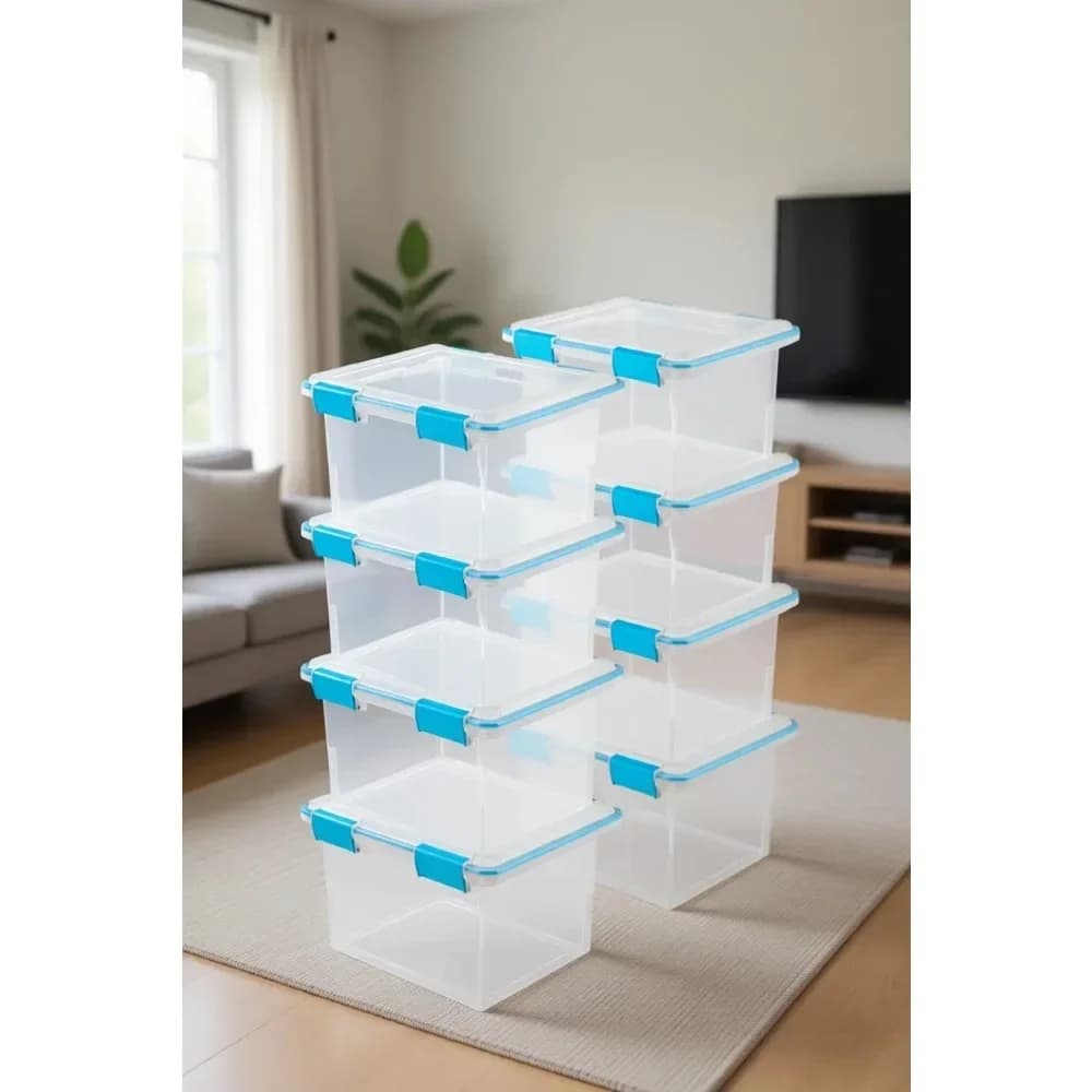 Weather-Resistant Storage Boxes with Latching Lids, Heavy-Duty Organizing Containers
