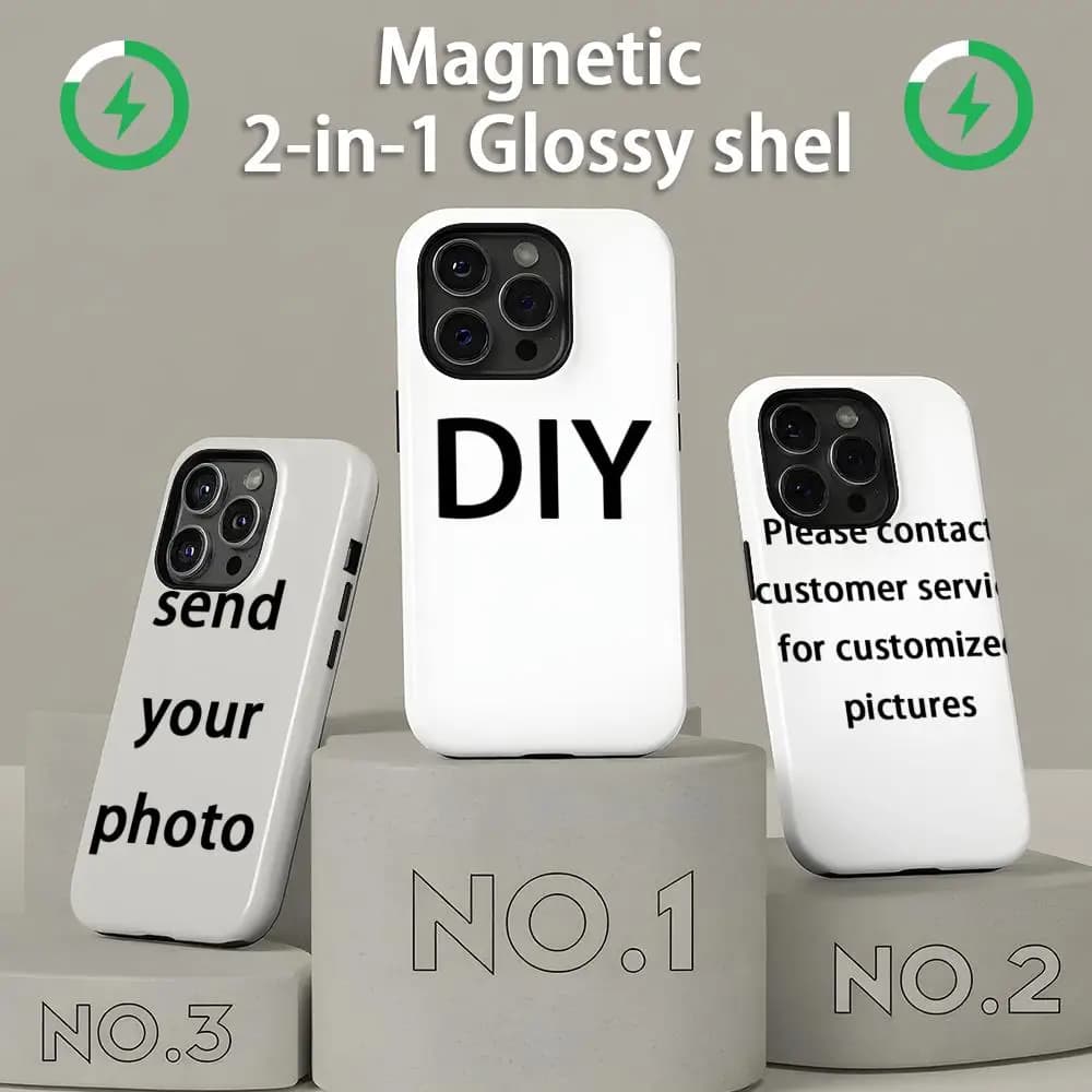 heheh Phone Case Magnetic 2-in-1 Glossy shell For iPhone17 16e 16 15 14 13 12 11Pro Max Plus mini