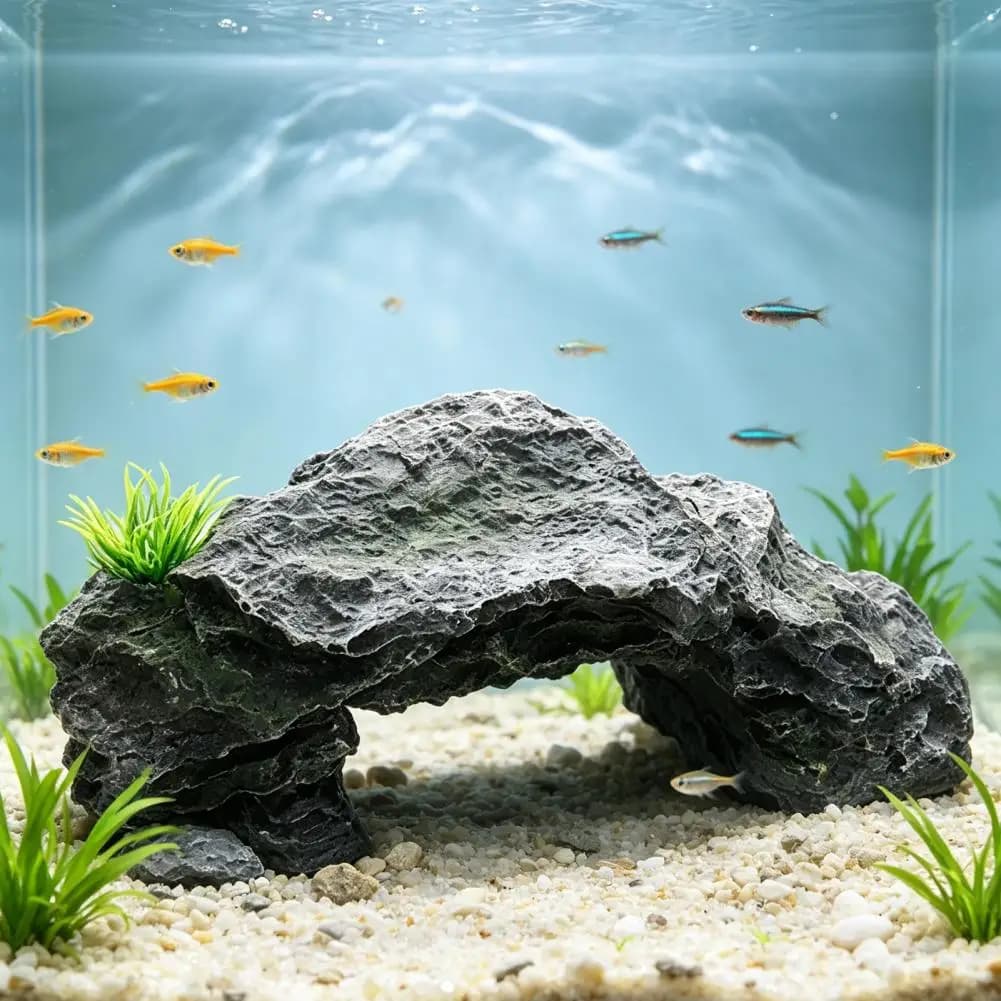 Aquarium Artificial Rock Cave Aquarium Ornament Turtle Basking Platform Artificial Rock Dock Baby Tortoise for Terrarium