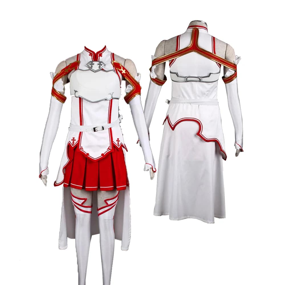 Costumi Cosplay di Asuna Yuuki, Abito Uniforme da Donna per Halloween, Completo da Combattimento, Set Completo - Personalizzabile