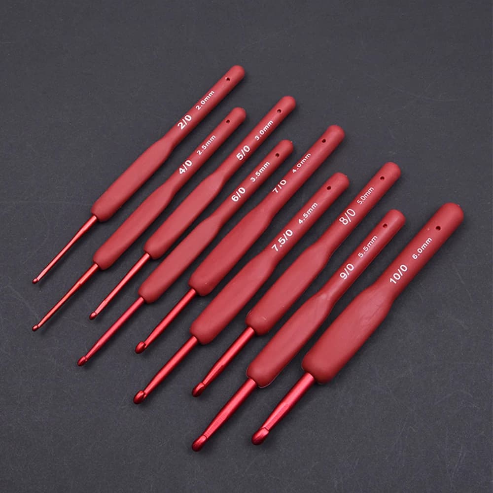 2.0mm to 6.0mm Crochet Hooks Kit Aluminum Crochet Needles Set Silicone Yarn Weave Knitting Needle DIY Weaving Tool