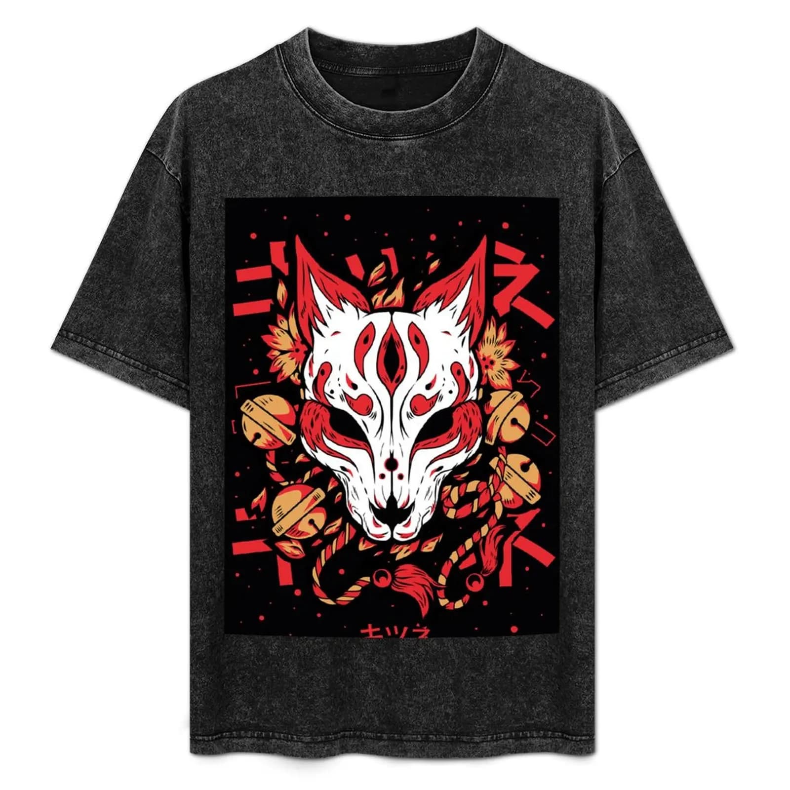 T-shirt The Great Mascara Kitsune, taglia grande, casual e comoda