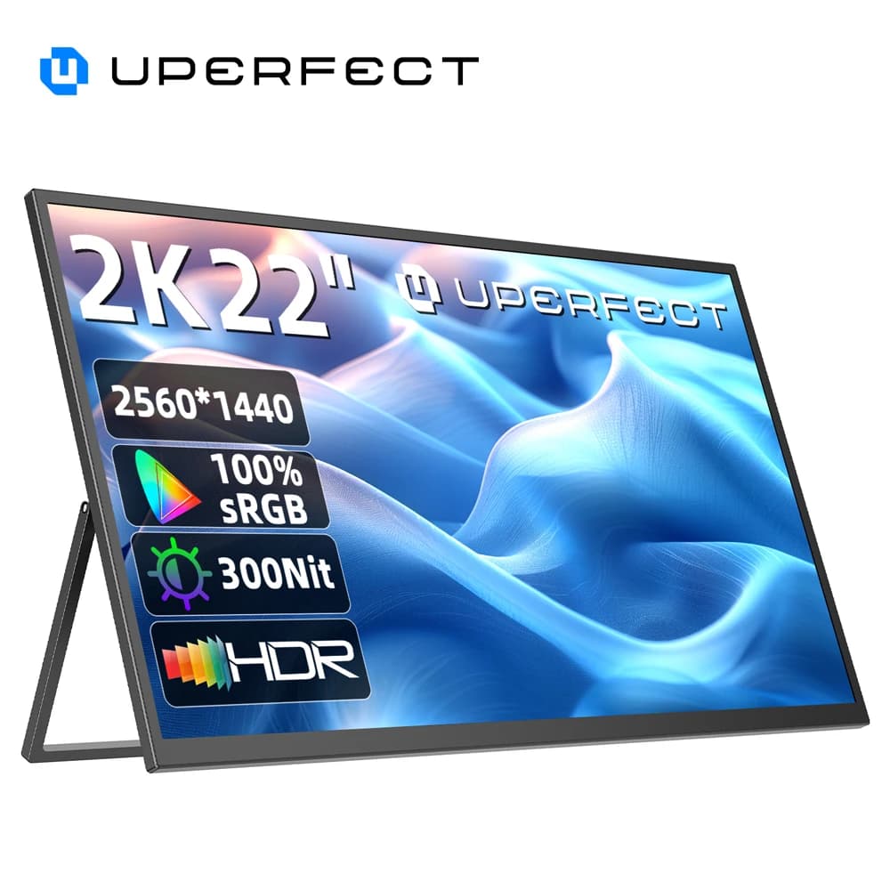 UPERFECT UMax 22 Display del computer Monitor da 22 pollici 2K 1440P 100% sRGB Schermo IPS con supporto per PC portatile Mac Phone PS5 Console di gioco