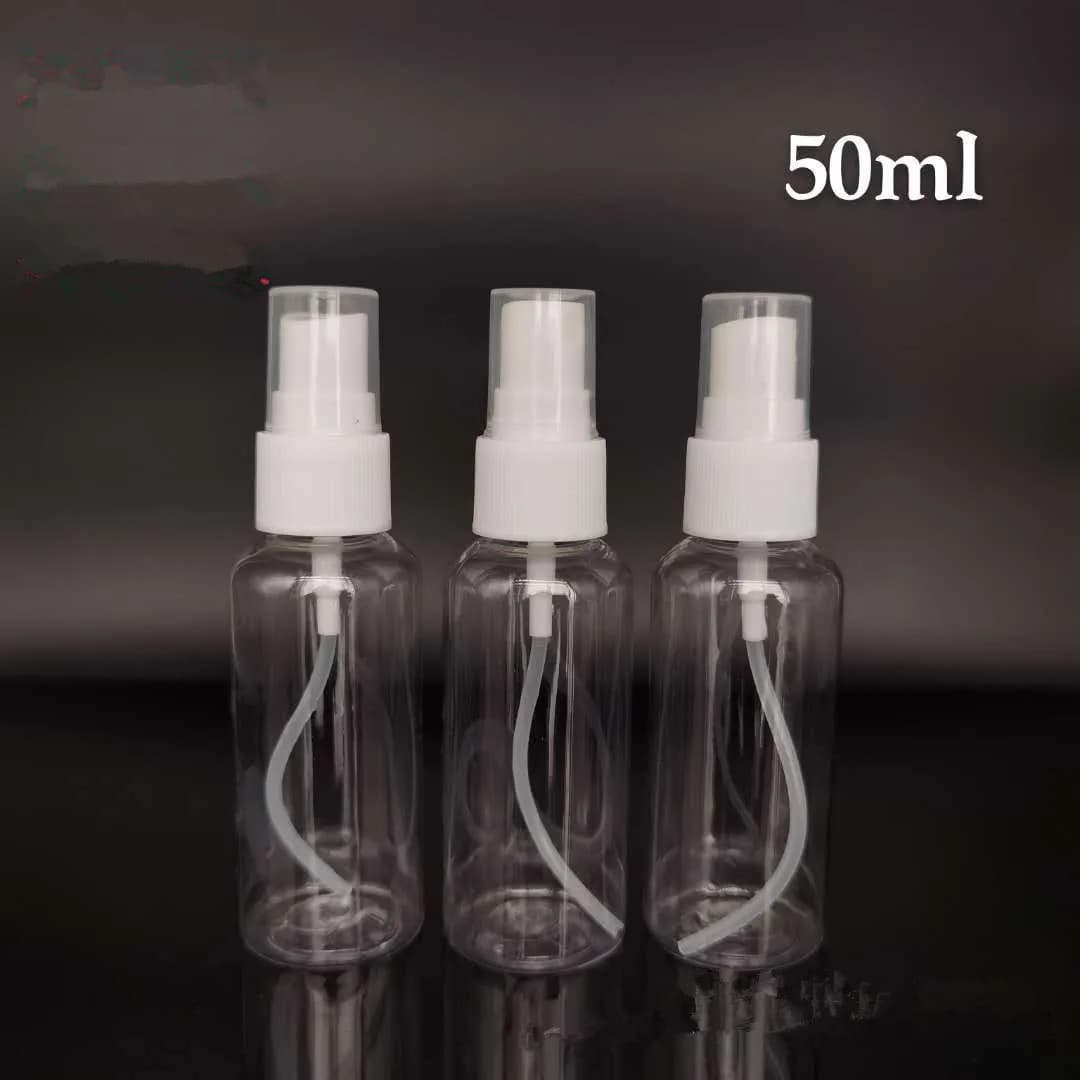 5 bottiglie spray trasparenti in plastica vuote ricaricabili da 50 ml per il trucco, la cura della pelle, dispenser di sapone portatile ricaricabile