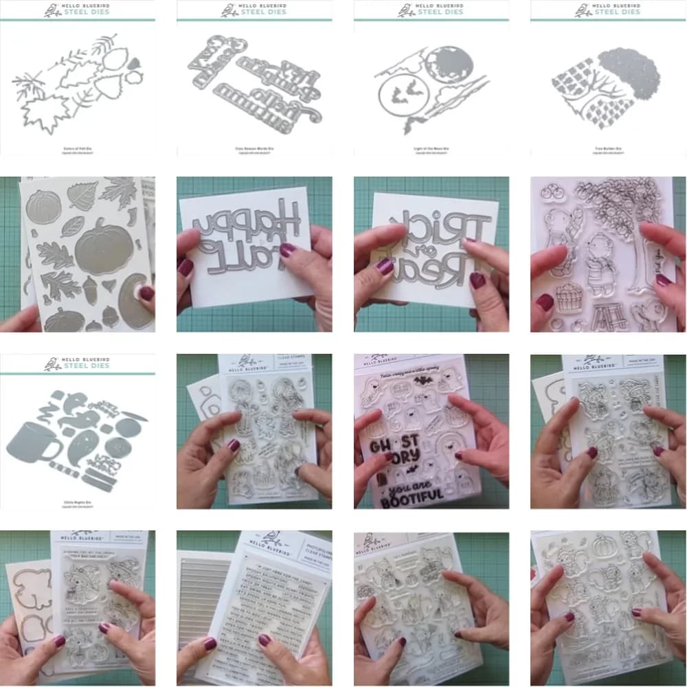 bear 2024 Halloween Card Kit Metal Cutting Die And Stamps Scrapbooking Background DIY Decoration Craft Embossing Stencil