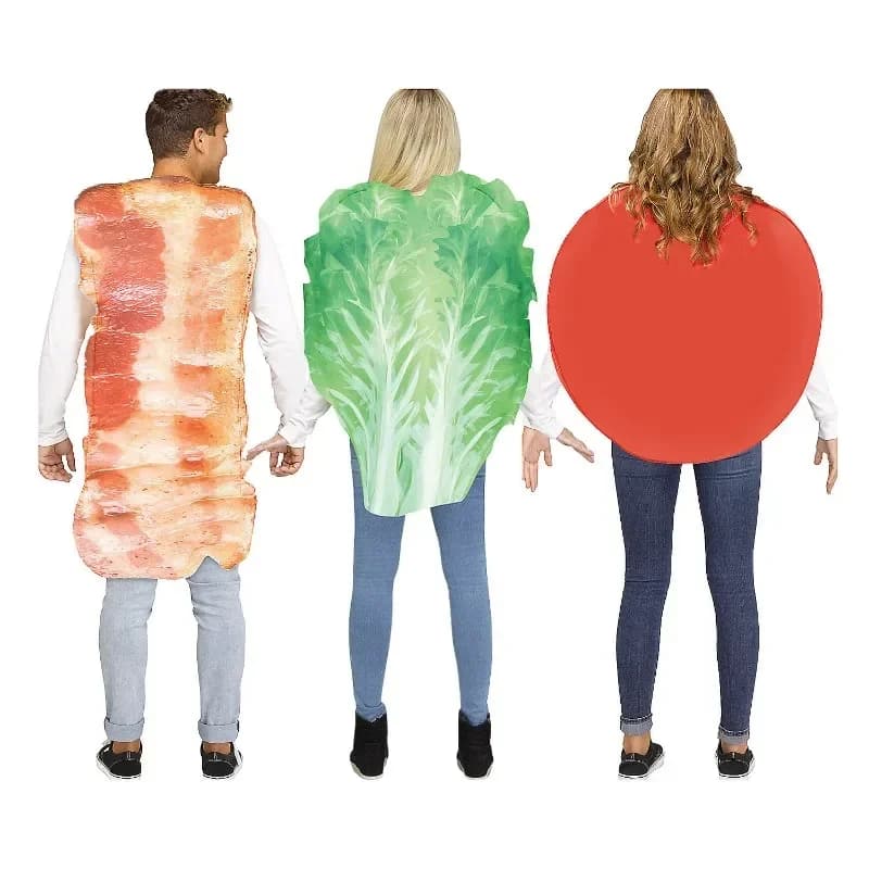 Costume da frutta e verdura Stampato in 3D Festa unisex Spugna Carnevale Pancetta Costume Spettacolo teatrale Divertente Carnevale Fancy Dress Up Party