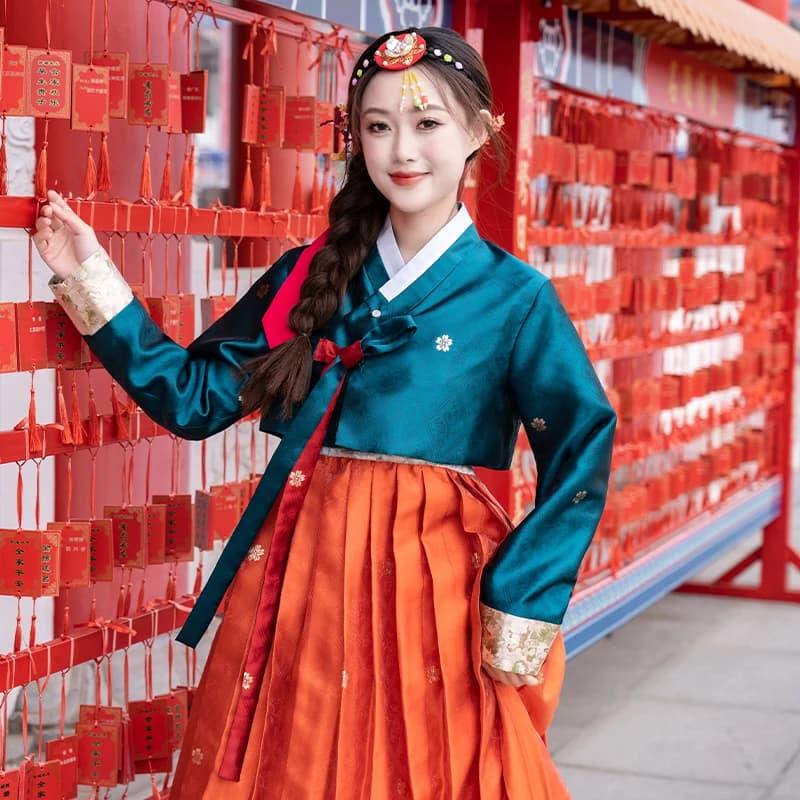 Abito Hanbok per donna Costume tradizionale asiatico coreano Abiti da corte per spettacoli di palazzo di minoranza antica