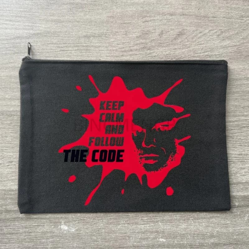 Borsa per il trucco con stampa Dexter Morgan, borsa da viaggio per articoli da toeletta, borsa da viaggio in tela con cerniera, borse per cosmetici nere, miglior regalo