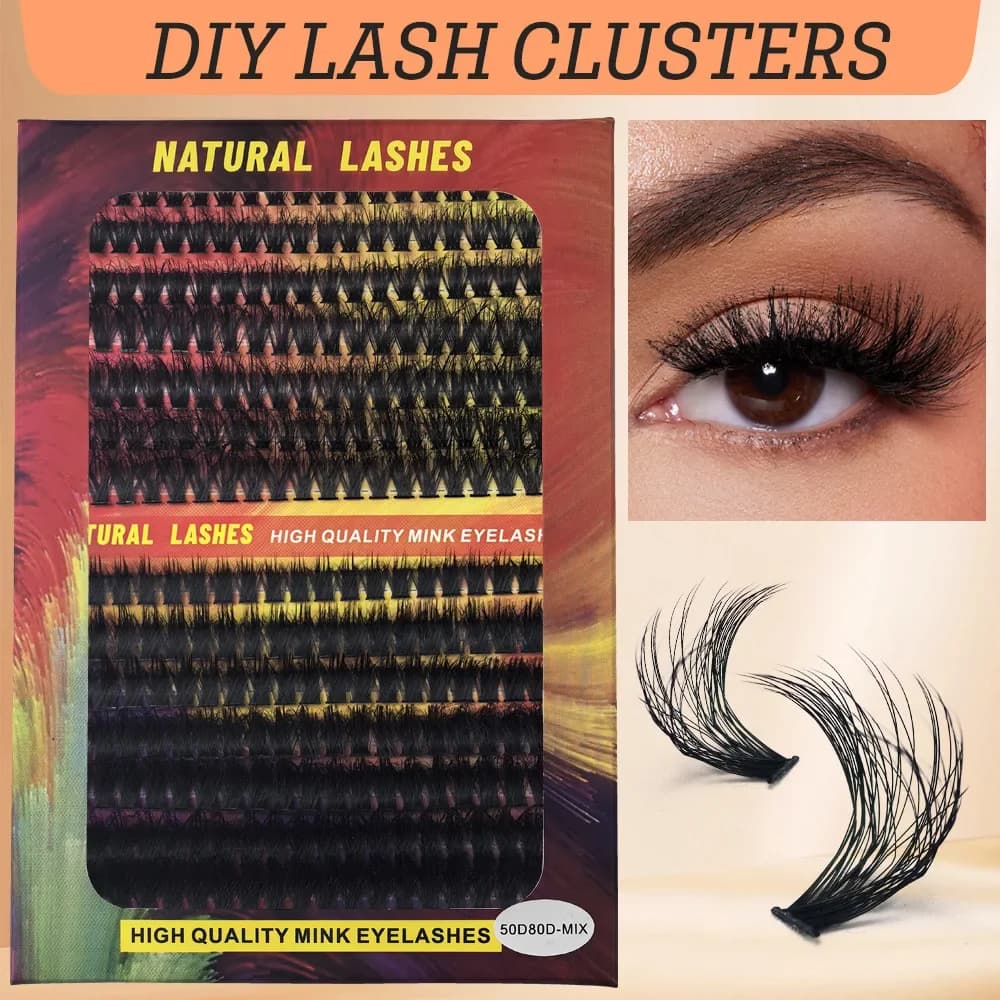 Eyelash Cluster 280 pcs Cluster Eyelash 50d/80d Eyelash Extension Natural Appearance Curl Eyelashes Cluster Eyelash Extension DIY Eyelashes