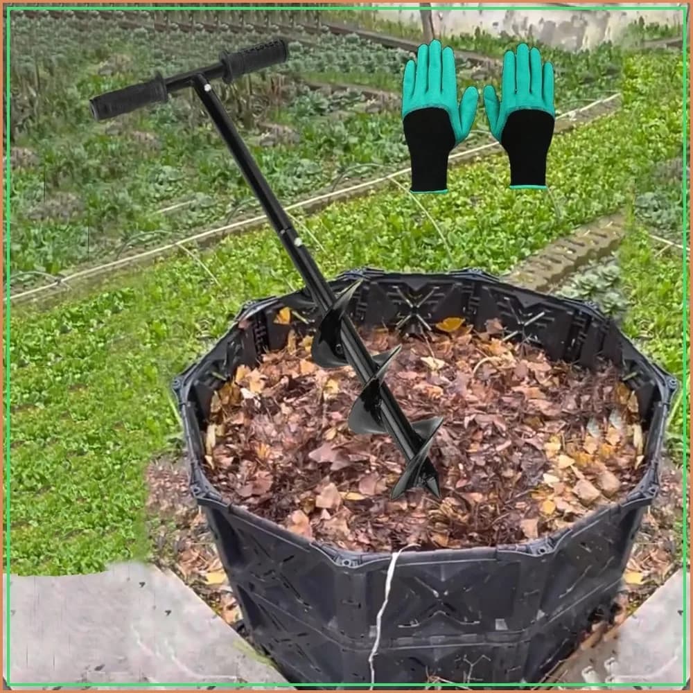 Compost Turning Tool, Stirring Aerator for Outdoor Compost Tumbler Bins Bags, 85x10cm