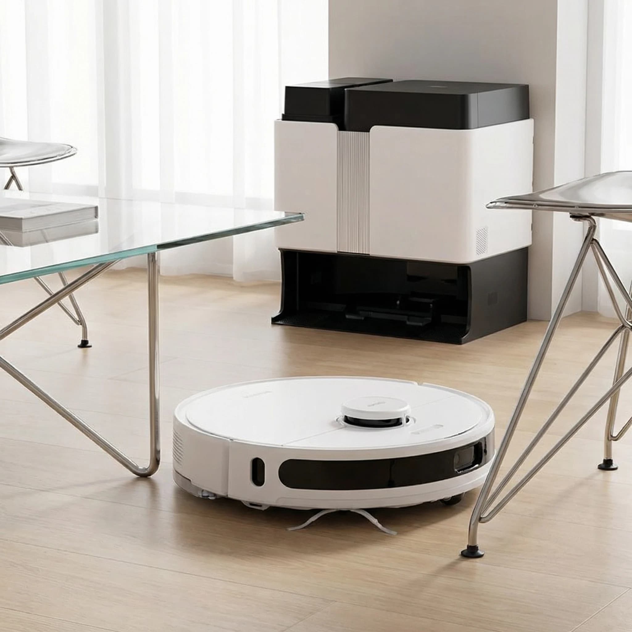 Robot Aspirapolvere Lavapavimenti 3-in-1 con Aspirazione 20000Pa per Garage e Hotel, Filtro HEPA, Controllo tramite App