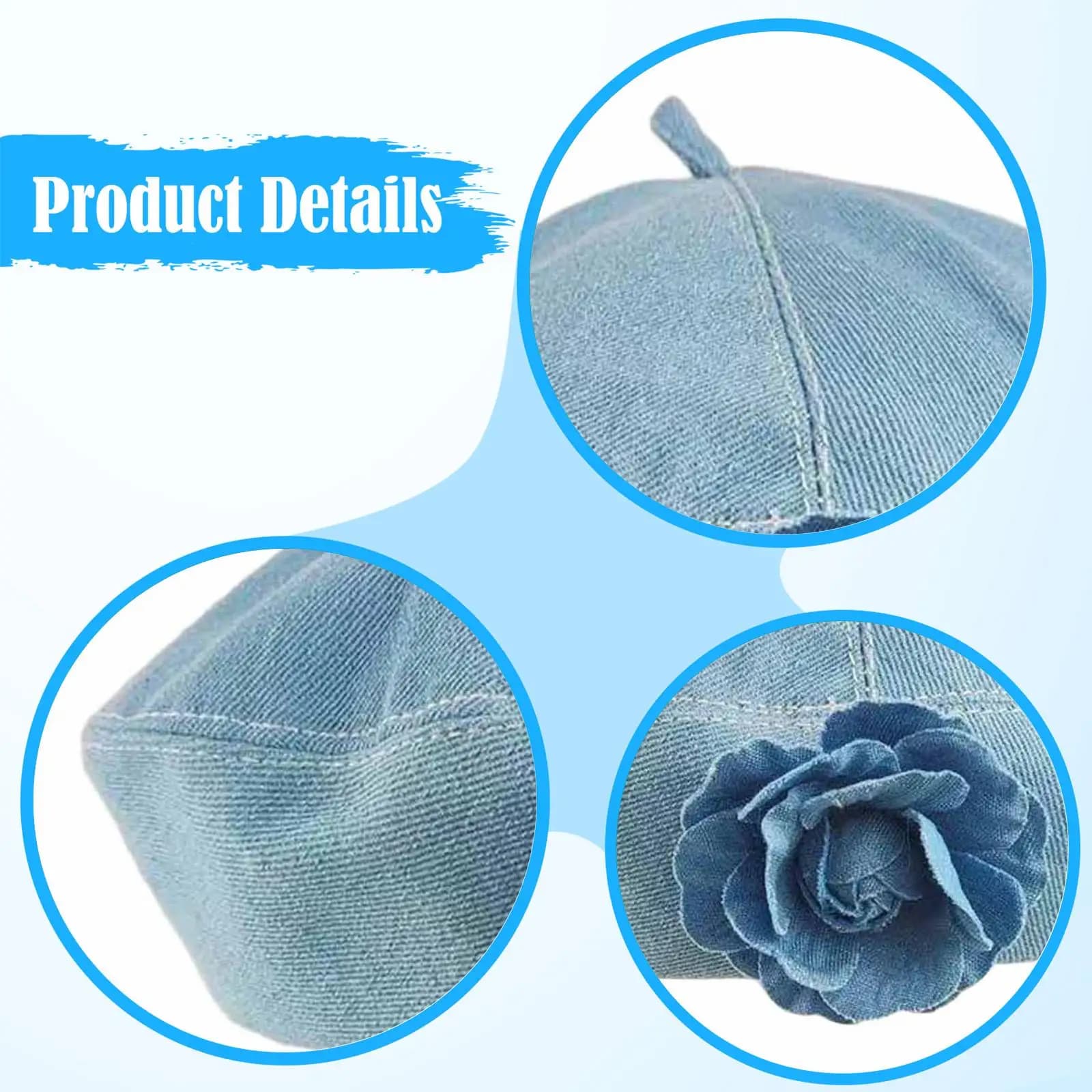 Berretto da donna classico in denim, stile streetwear casual, regolabile, ideale per feste, estate, compleanni, viaggi autunnali