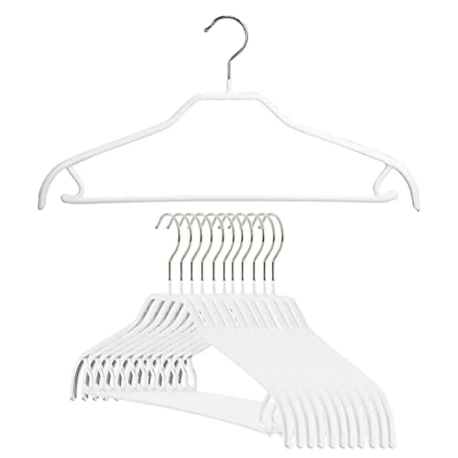 Appendiabiti salvaspazio antiscivolo con gancio per pantaloni e gonne, bianco, set da 12, serie Reston Lloyd Silhouette, stile 41
