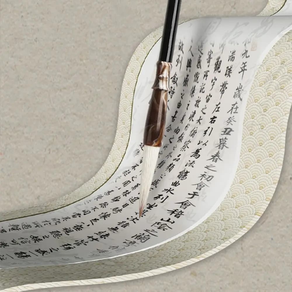 Oil Watercolor Chinese Calligraphy Brush Oil Painting Wolf Hair Scriptures Writing Brush Wood Art Paint Brush Art Supplies