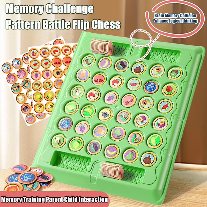 Set Gioco da Tavolo Classico di Strategia con Scacchi a Memoria di Forme Animali per Bambini, Gioco Educativo per lo Sviluppo del Pensiero Logico e Cognitivo