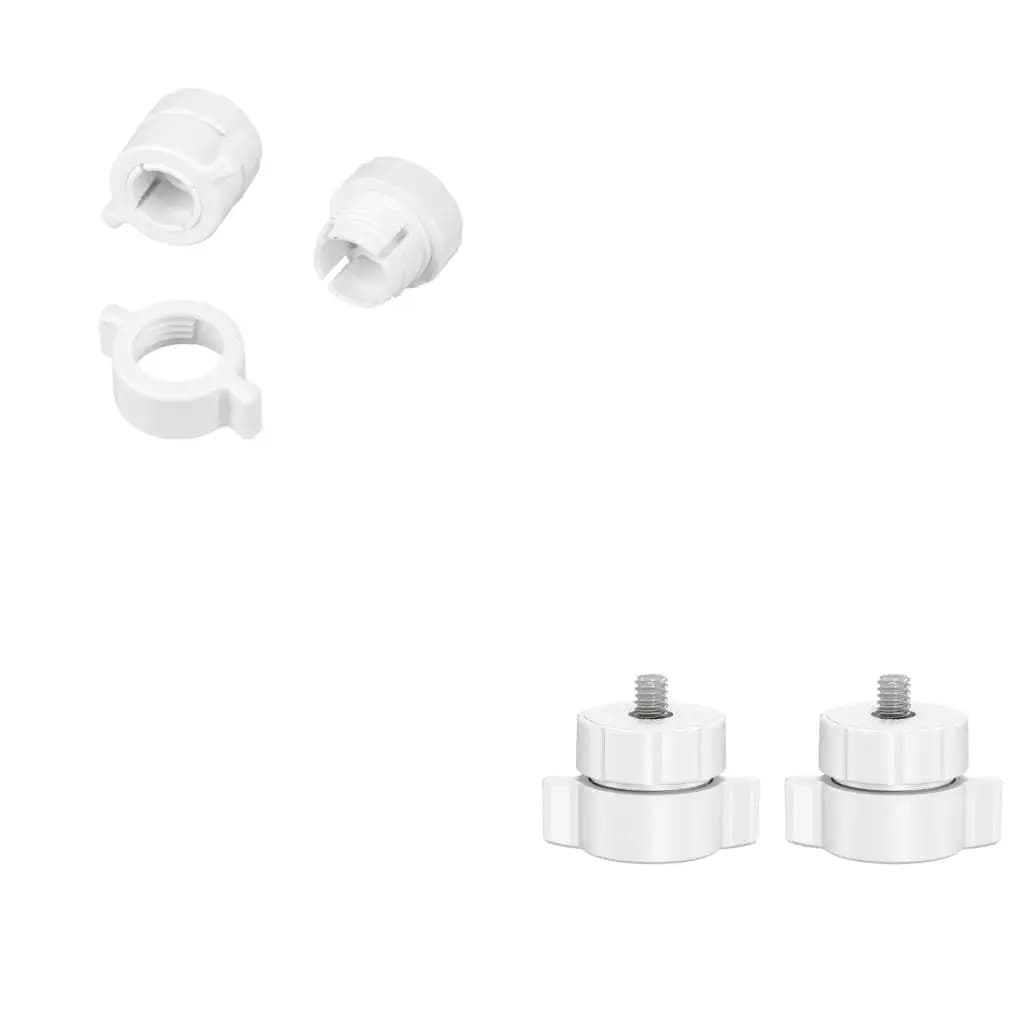 Adattatore per giunto sferico per fotocamera bianco Convertitori filettati da 17 mm a 1/4 pollice per supporto per telefono