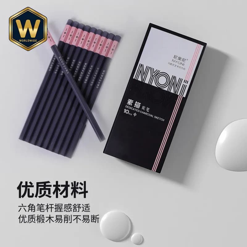 Nioni Sketch Charcoal Pencils Set,Art Sketch Drawing Pens for Artists,Soft Charcoal Sticks Painting Tools,Soft Medium Hard