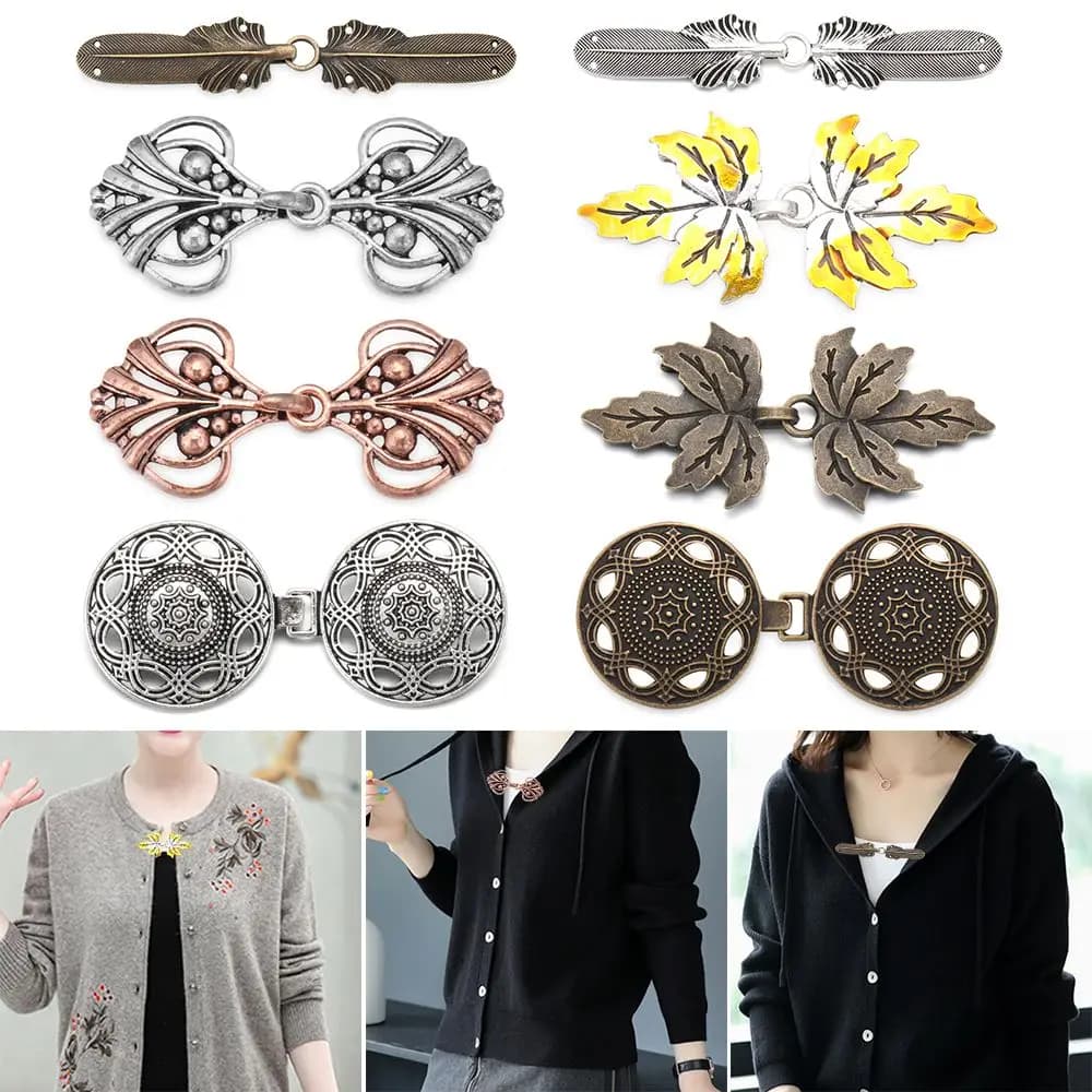 Nuovo Cardigan Vintage anatra Clip Pin fai da te cucito chiusura donna scialle camicetta colletto maglione sciarpa chiusura accessori di fascino