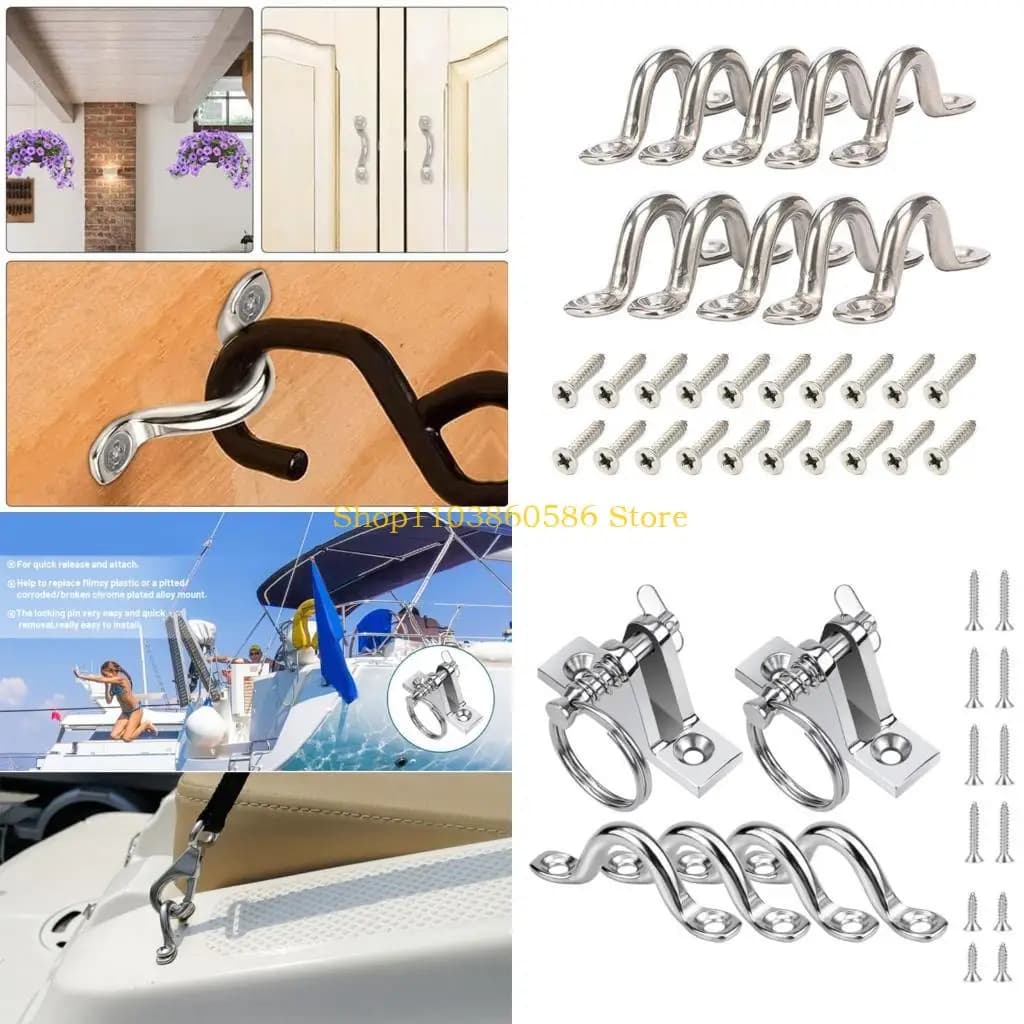 242A 8/10 pezzi Marine Boat Top Pad Eye Tie Down Anchors Point per Kayak Canoa Rigging