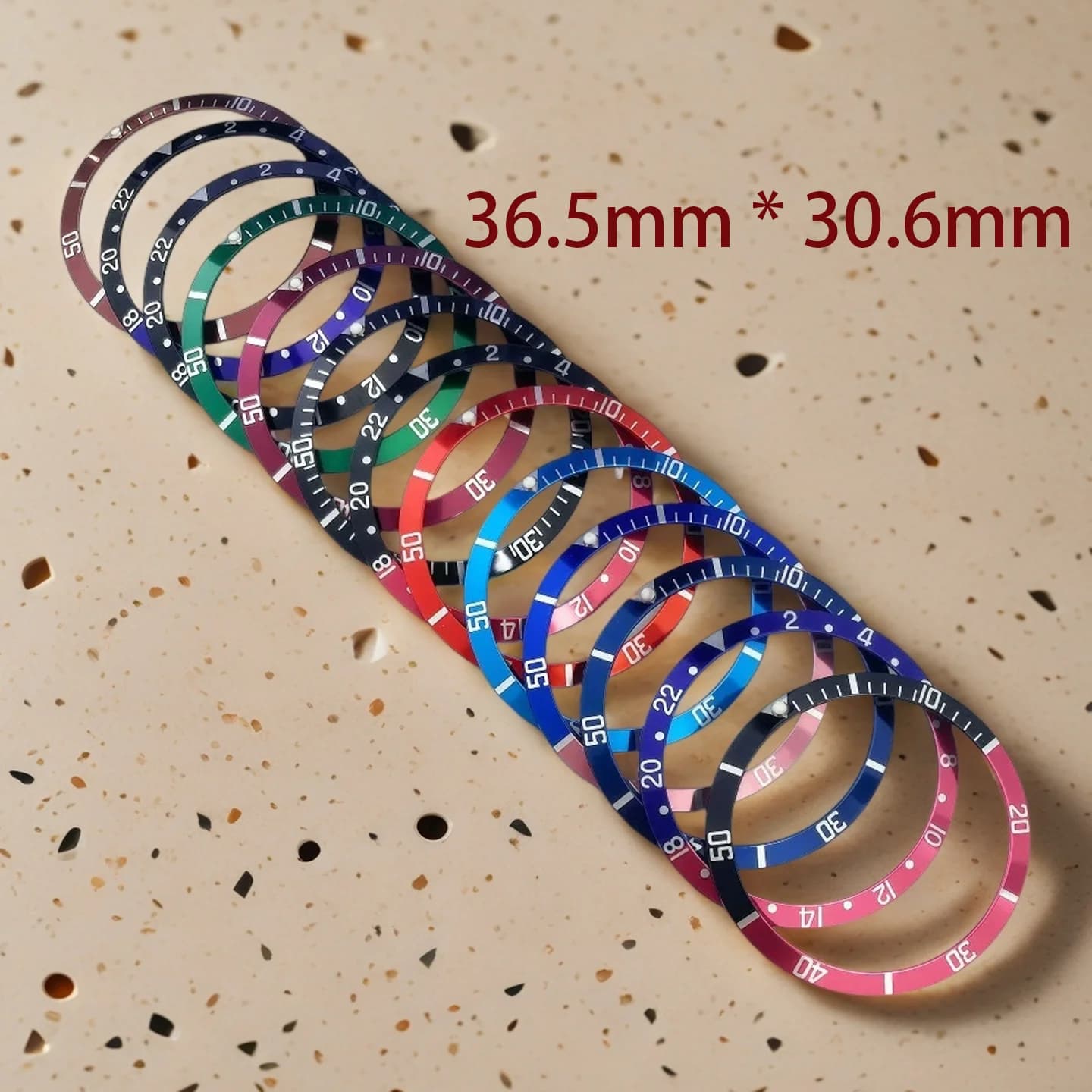 36,5 mm Retro Bezel Aluminum Bezel For Submariner NH35 NH34 Diving Watch Bezel Ring Man Accessory Parts