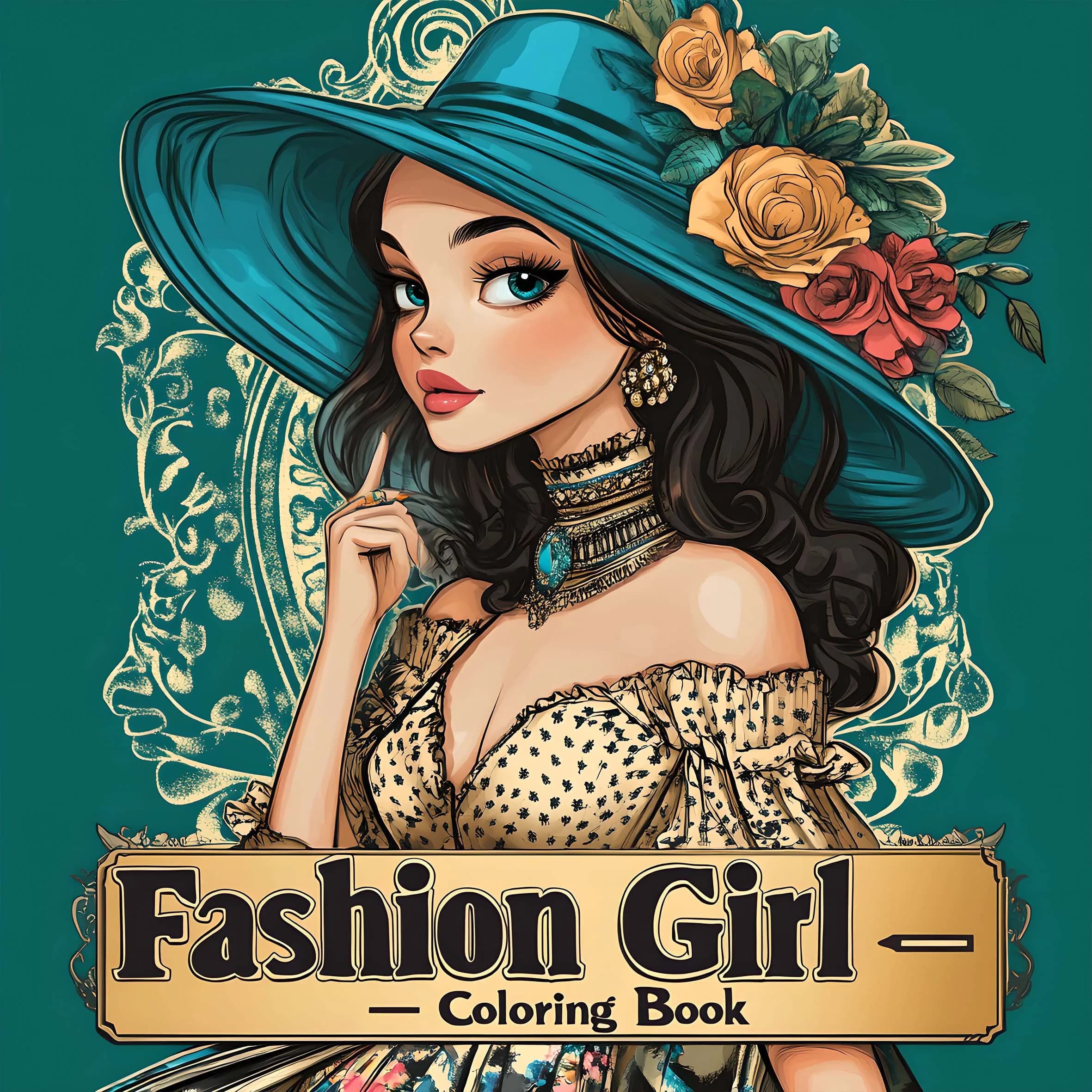 Fashion Girl Coloring Book 24 Page For Adult Picture Book Gift For Birthday Party Kill Time Graffiti Painting Drawing Art Book