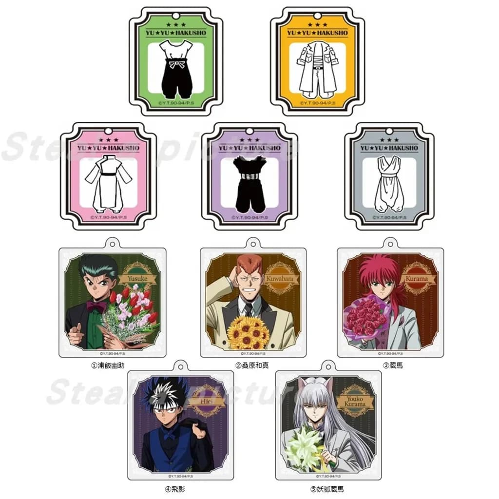 Anime Kuwabara Kazuma Urameshi Yusuke Hiei Kurama Gioco Portachiavi Bambola Acrilico Portachiavi Ciondolo per Regalo