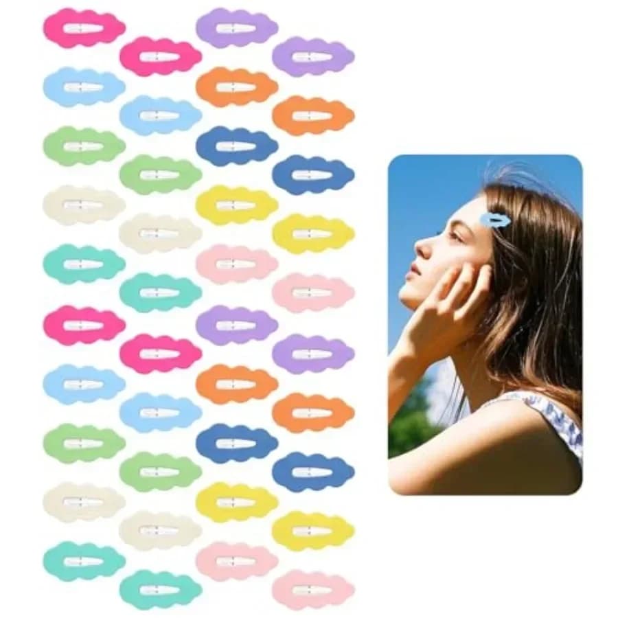 40Pcs Candy Hair Clips for Toddler Girl, 2 Inch Non-Slip Snap Barrettes for Baby Fine Hair, Cute Colorful Hairpin Clips for Inf