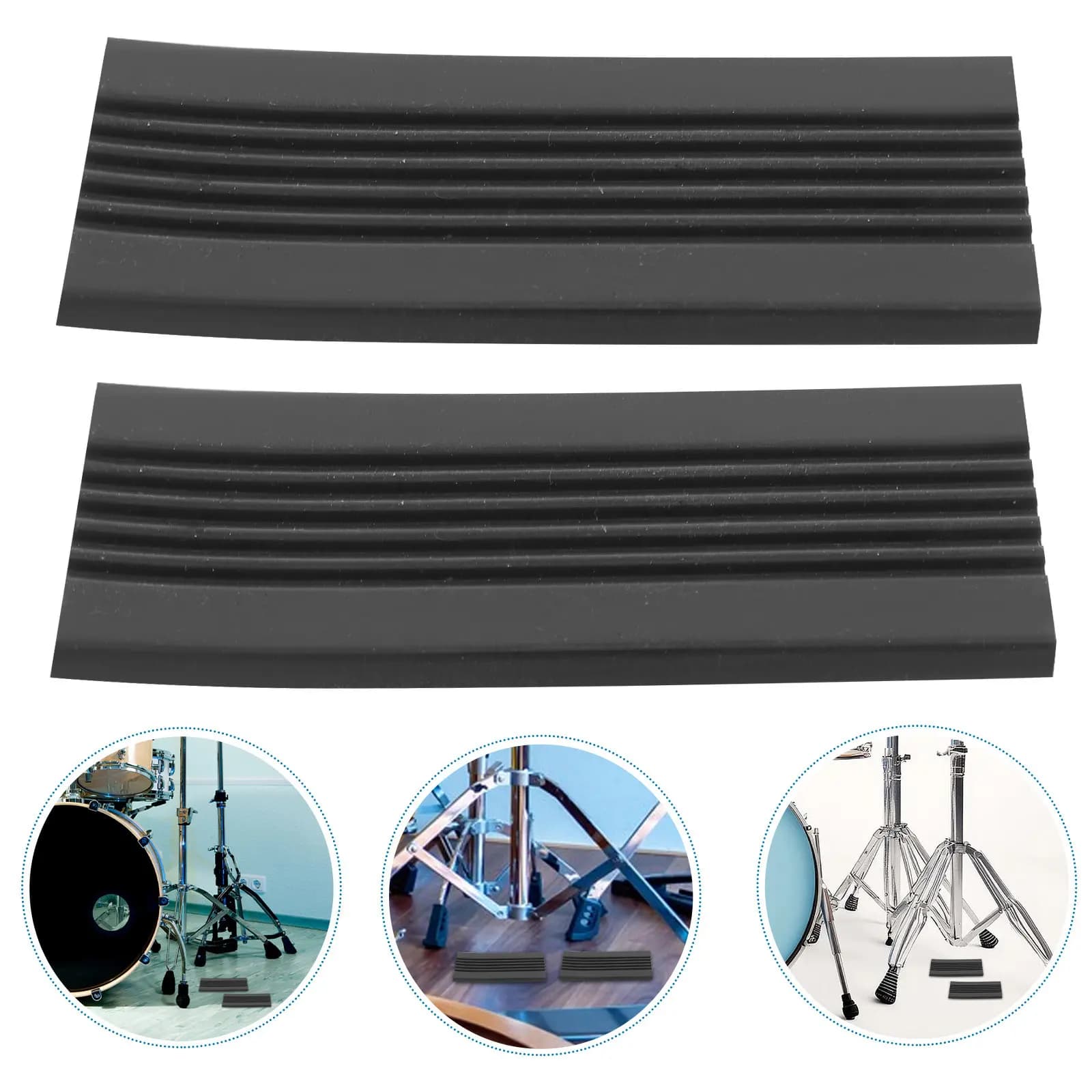 1 Paio di Cuscinetti in Silicone Antiscivolo per Pedale Doppio per Batteria, Tappetino Anti-Movimento per Pedale Stabile, Accessori per Batteria