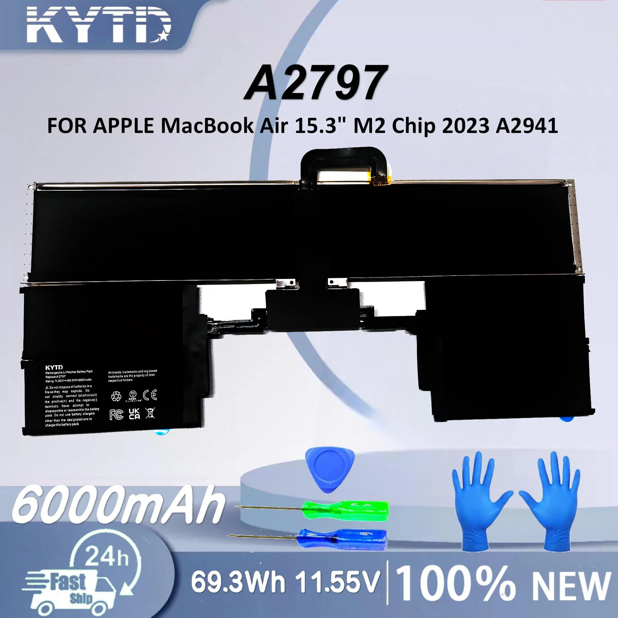 Batteria per Laptop KYTD A2797 per APPLE MacBook Air 15.3" Chip M2 2023 A2941 11.55V 69.3WH 6000mAh