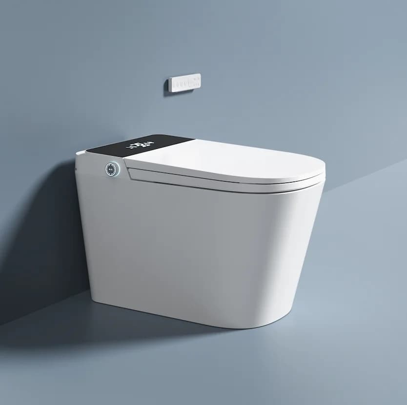 Elongated Pedal Sensor Mounted Floor, Automatic Exhaust, Remote Control, Intelligent Toilet Without Bath Tank