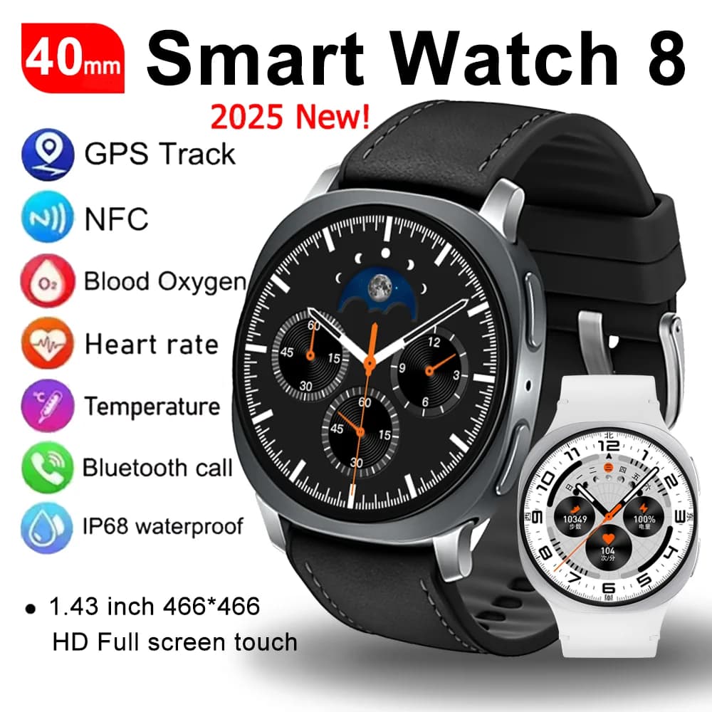 New GPS Smartwatch 2026 with Navigation and Map for Men and Women, NFC, Compass, Sports Watch, Bluetooth Calls, AMOLED HD Display, Smartwatch 8 Mini