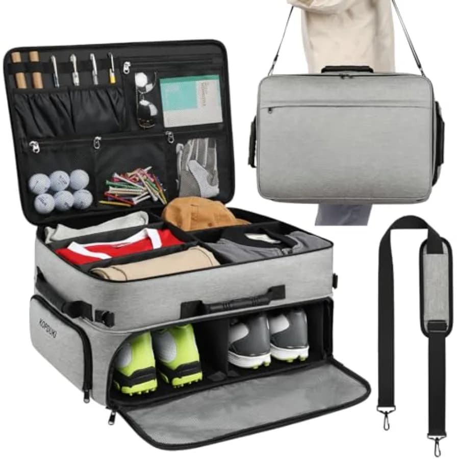 Organizer per Bagagliaio Auto Extra Large per Golf, Regalo per Golfisti, 20"x 14"x 10", 2 Strati, Impermeabile