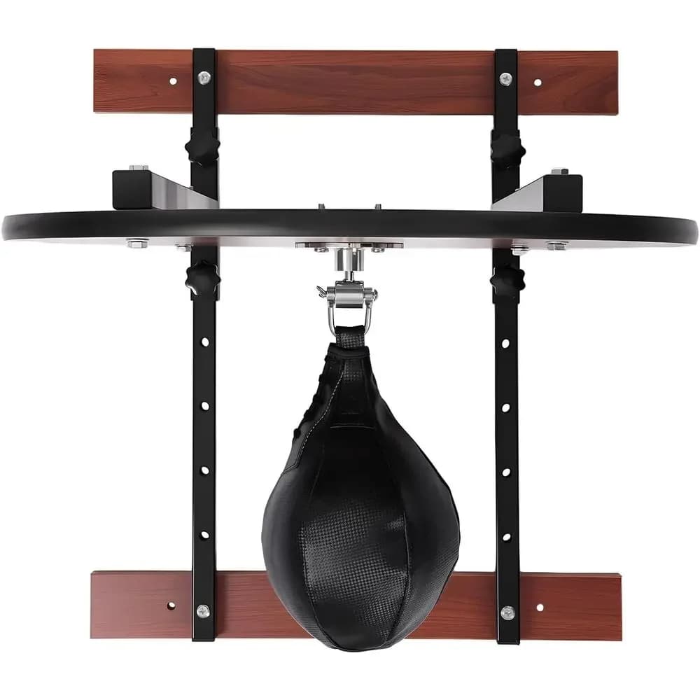 Adjustable Height Wall-Mounted Speed Bag Platform with 360° Rotatable Ball for Punching Training