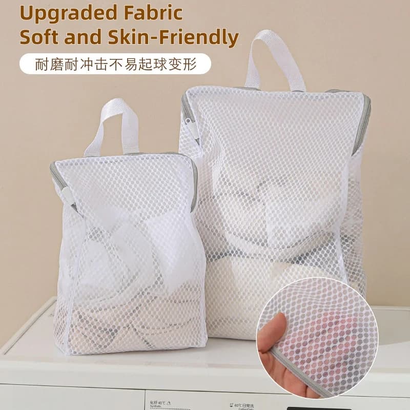 1 piece honeycomb net linen bag with zipper - Multifunctional organizer for storing wall-mounted clothes for bedroom and bathroom