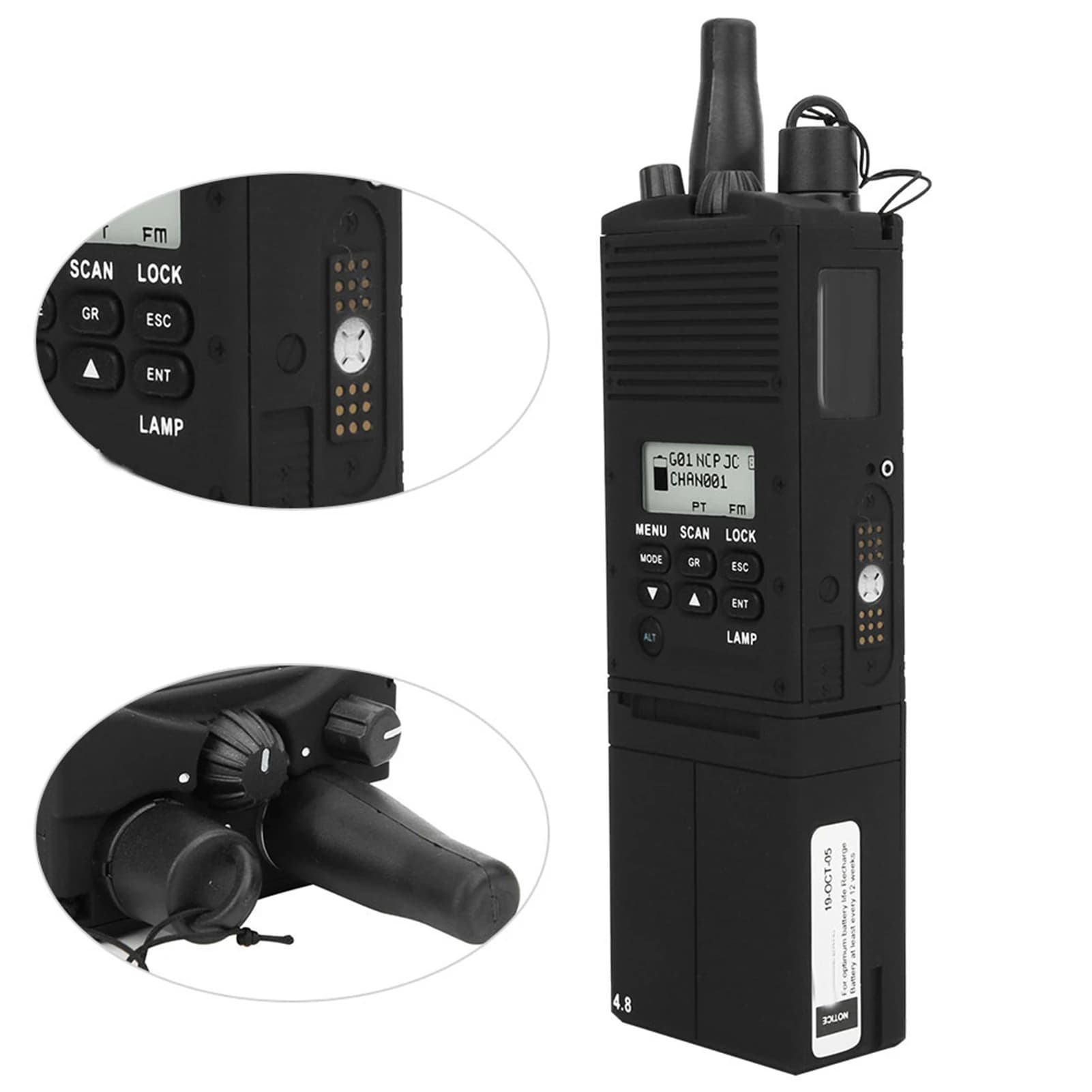 Radio fittizia Custodia per radio fittizia Custodia per radio fittizia in plastica a 2 vie Cosplay Prop Tattiche Falso Walkie Talkie Radio fittizia a 2 vie