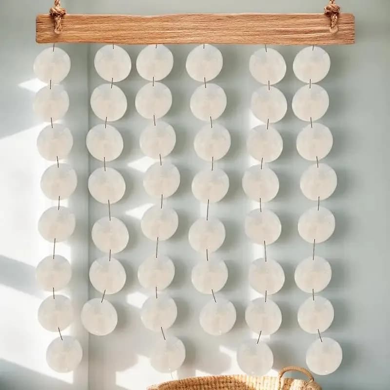 a top quality round capiz shells with holes round natural shell white shells for wind chimes jewelry making home decor