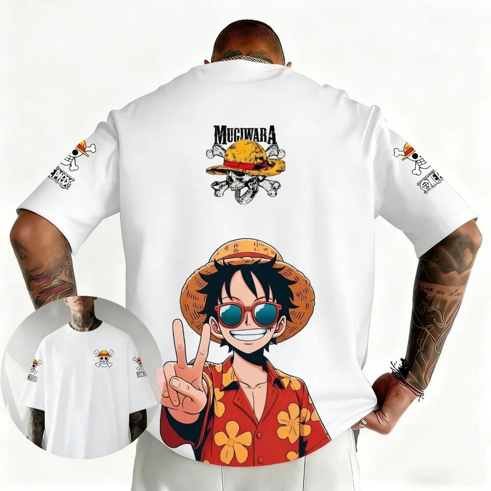 T-shirt Oversize Unisex con Stampa Anime, Casual, per Genitore e Figlio, Moda Estiva, Stile Harajuku Y2K Street Wear