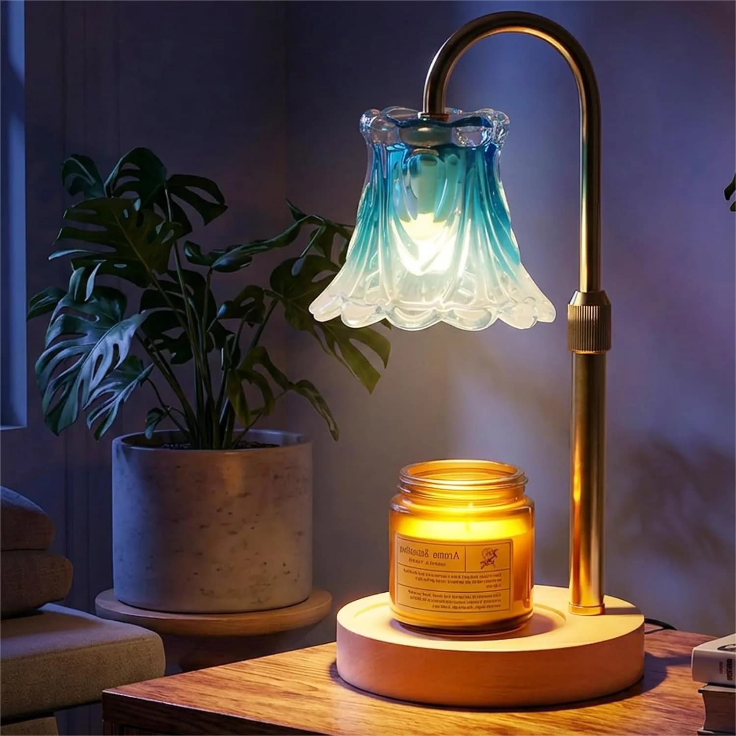 Lampada Scaldacera con Timer, Altezza Regolabile, Dimmerabile, per Candele in Barattolo, Decorazione Casa