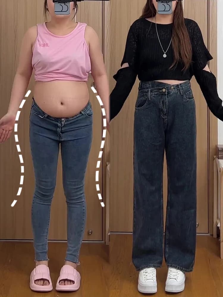 High Waist Wide Leg Jeans for Pear Shaped Women plus Size Conceals Hip And Thigh Straight Cut Denim Pants Long Cotton Blend