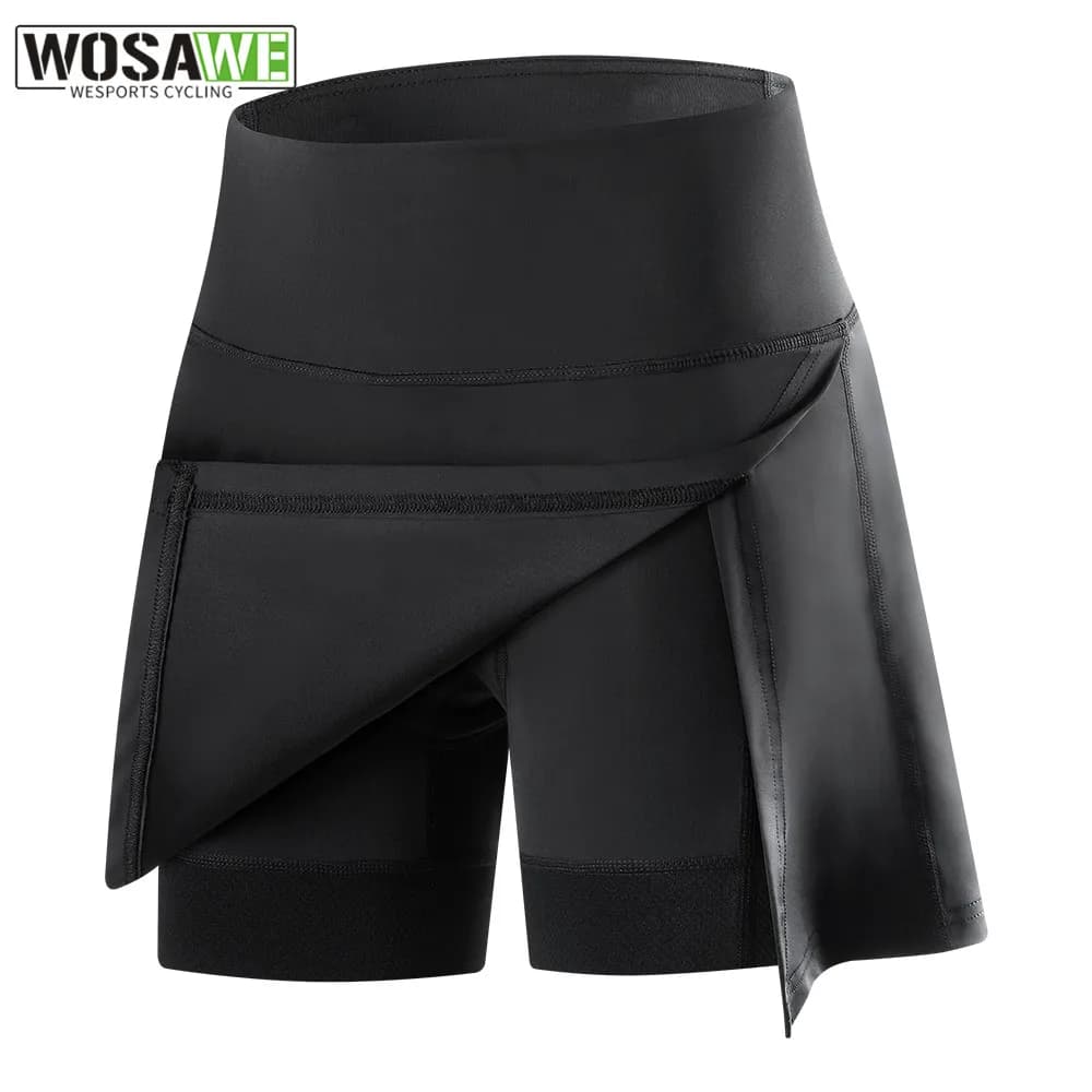 WOSAWE Shorts Cycling Biker Shorts Women's Skirt 2 In 1 Marathon Quick Dry Gym Workout Sports Shorts
