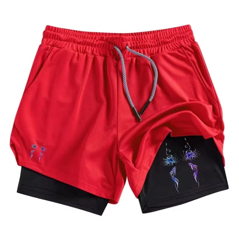 2 in 1 Shorts for Men Athletic Quick Dry Breathable Shorts with Phone Pocket Towel Loop Workout Running Shorts RL0520
