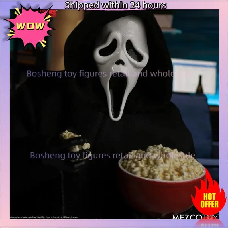 Original MEZCO TOYZ Ghost Face Lives Ghost Face In Stock Anime Action Collection Figures Model Toys