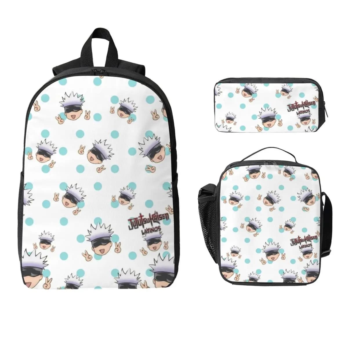 3Pcs Jujutsus Kaisens Backpack Set for Girls Boys Pencil Boxes Bookbag Sets with Lunch Box For Primary School Students Daypack