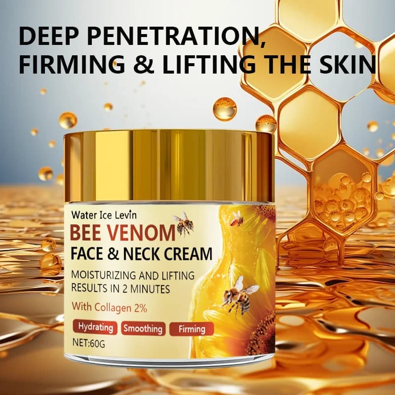 Bee poison lift cream contains hyaluronic acid and vitamin E: firming, lifting and moisturizing, formula without alcohol, light tube, suitable for all skin colors