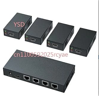 HDMI distribution extension (transmission from 60 m, 1 input-4 outputs, supports network cable extension and 1080P,)